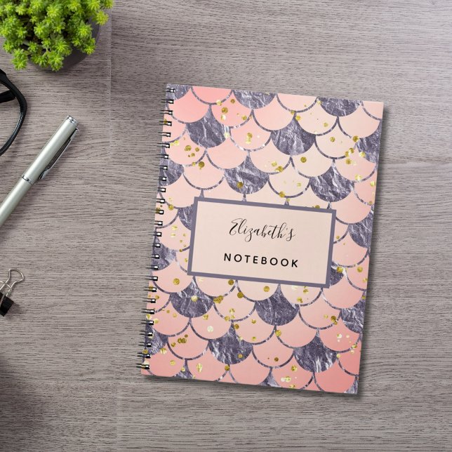 Carnet écailles de sirène rose pêche violet (Créateur téléchargé)