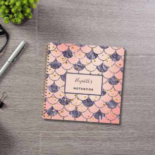 Carnet écailles de sirène rose violet