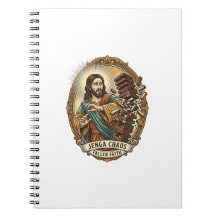 Carnet Échec de Jésus écrasant la tour de Jenga de la fêt