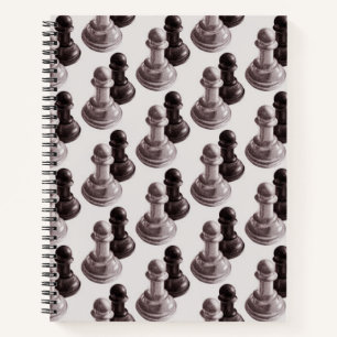 Carnet Échecs Motifs de pions dessinés au crayon