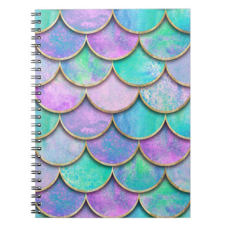 Carnet Échelles de sirène : motif d'onde aquarelle.