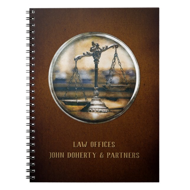 Carnet Échelles personnalisables de justice | Avocat Brow (Devant)
