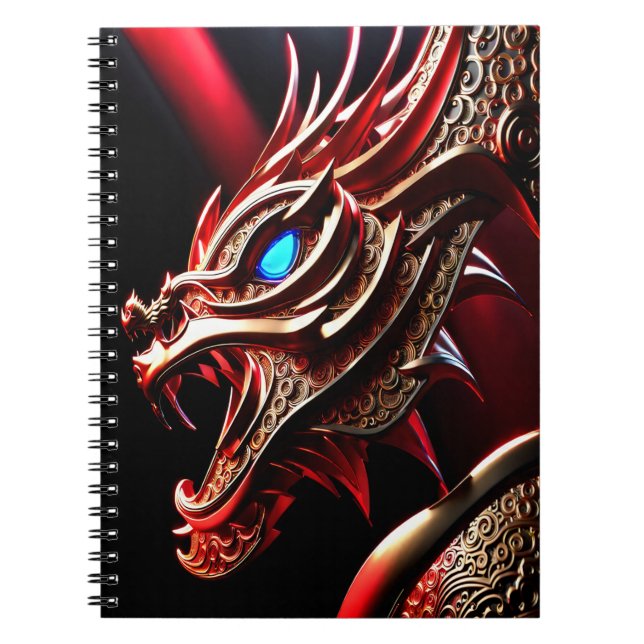 Carnet Échelles rouge et or du dragon à respiration par f (Devant)