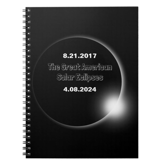 Carnet Éclipse solaire double datée 2024 & 2017 (Devant)