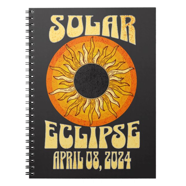 Carnet Éclipse solaire rétro Total 8 avril 2024 (Devant)