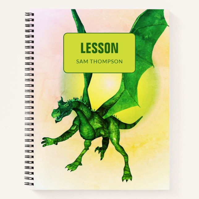 Carnet École de composition de leçon personnalisée Dragon (Devant)