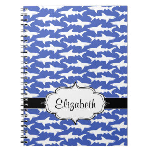 Carnet École des requins bleu et blanc drôles