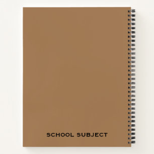 Carnet École Tan Noir Personnalisée À Main Gauche