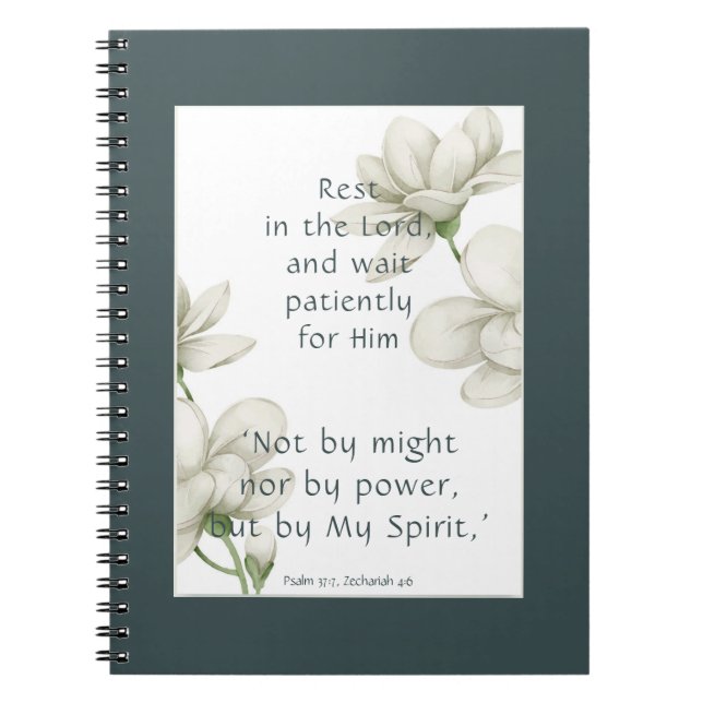 Carnet Écriture biblique Encouragement Citations Fleur bl (Devant)