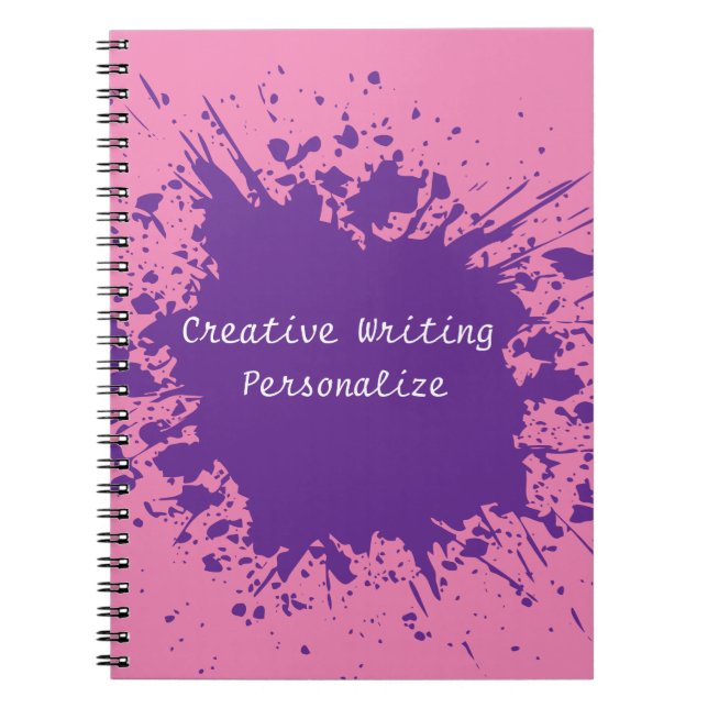 Carnet Écriture créative tendance violet rose Personnalis (Devant)