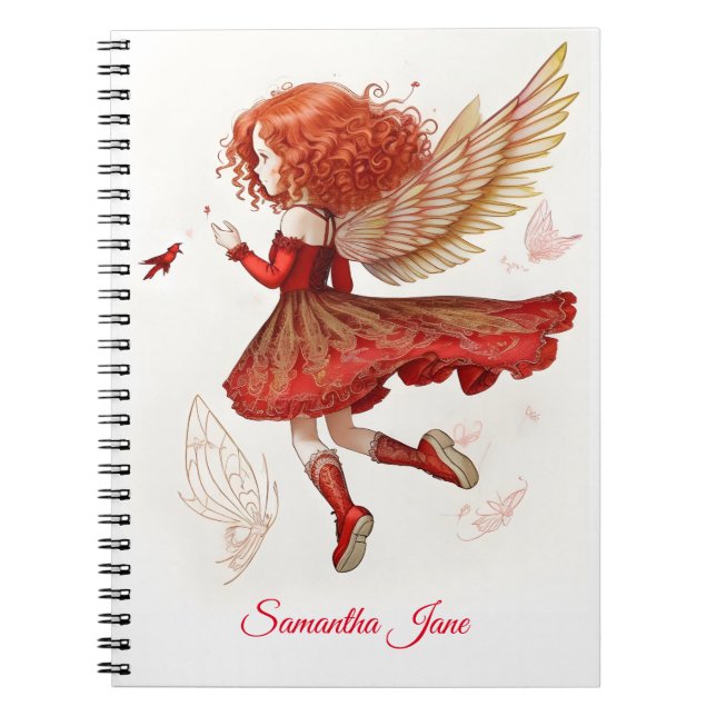 Carnet Écriture Enchanteresse de la Fée Rouge Écarlate (Devant)