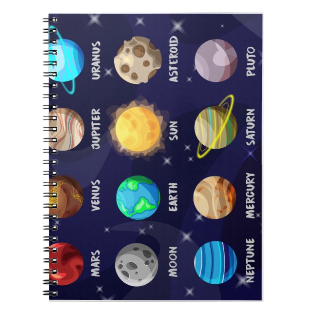 Carnet Educational Planets Notebook – Solar System (Devant)
