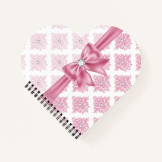 Carnet Eélégant Glam rose Bow Diamonds Damas