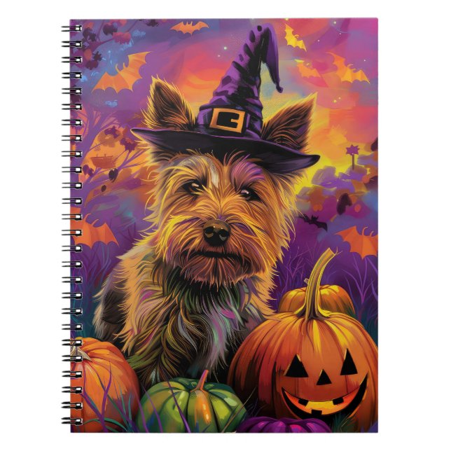Carnet Éffrayant australien Terrier Citrouille de sorcièr (Devant)