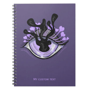 Carnet Éffrayant Gothique Violet Oeil Halloween Art