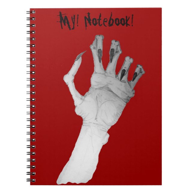 Carnet Effrayant monstre main avec de longs ongles art (Devant)