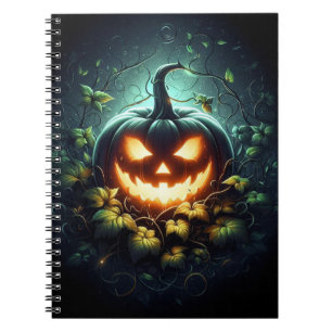 Carnet Éffrayant nature brillant Halloween citrouille
