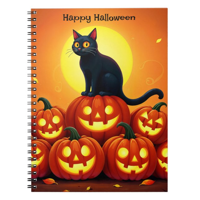 Carnet Éffrayante nuit d'automne avec des citrouilles bri (Devant)