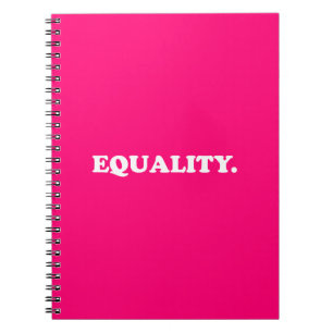 Carnet Égalité rose chaud moderne typographie minimaliste