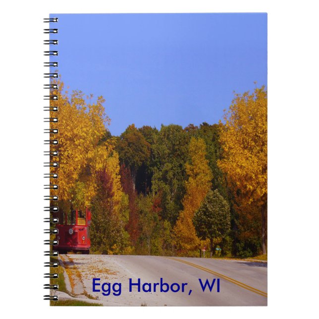 Carnet Egg Harbour, WI automne saison avec chariot (Devant)