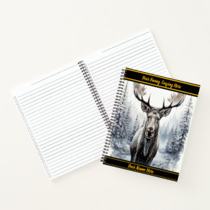 Carnet Élan dans une forêt enneigée