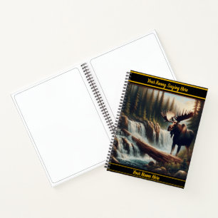Carnet Élan majestueux près d'une cascade tranquille à l'