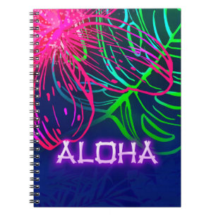 Carnet Electric Luau Tropical Night Neon Aloha Paradise