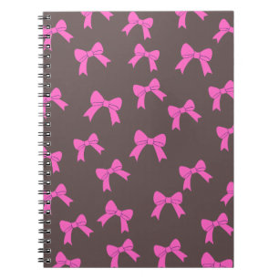 Carnet Élégance chic : Des vaches roses sur le noir