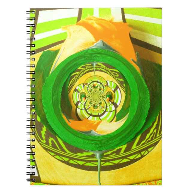 Carnet Elégance d'or : Beau art rose jaune africain (Devant)