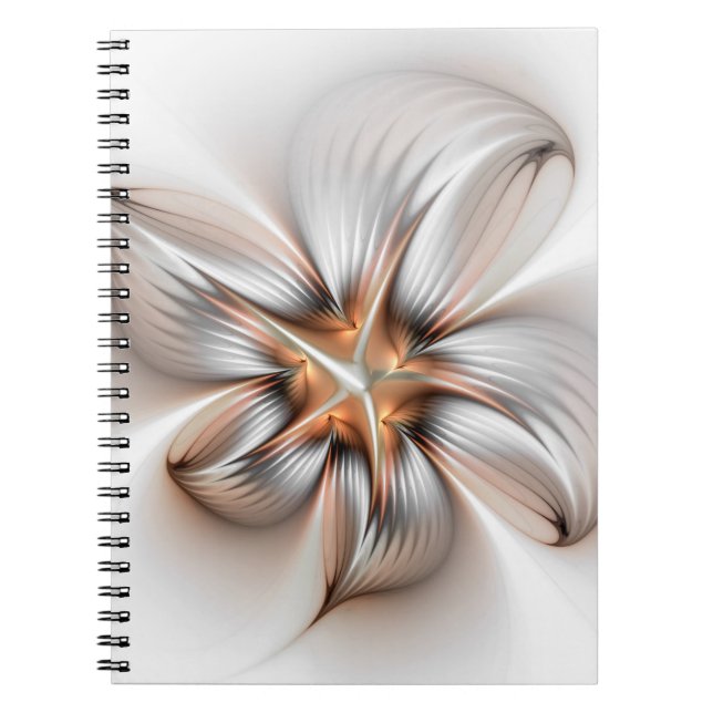 Carnet Élégance florale Art Abstrait fractal moderne (Devant)