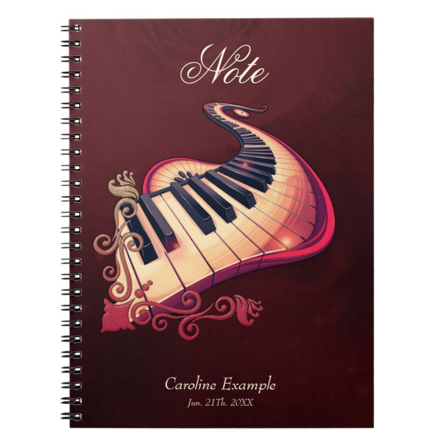 Carnet Elegance in motion, the curved piano.  (Devant)