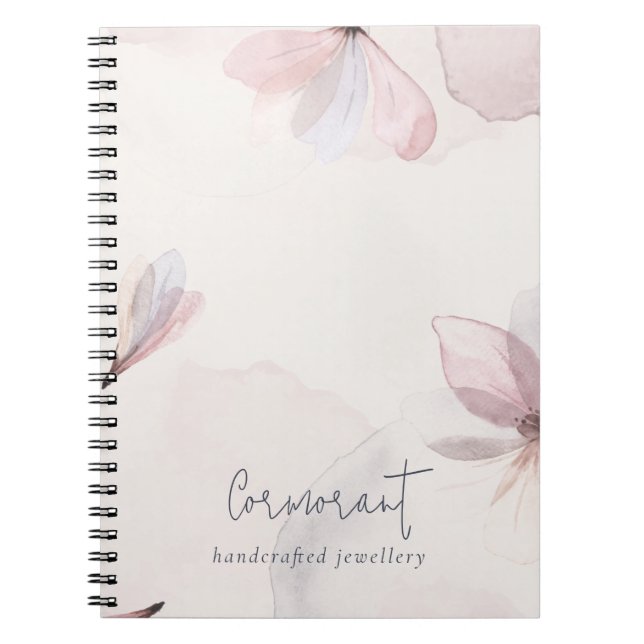 Carnet Elégant Abstrait Blush Aquarelle Floral Business (Devant)