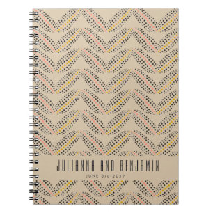 Carnet Elégant Abstrait Dots Motif Beige Custom Wedding