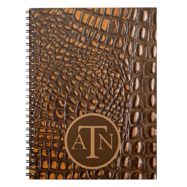 Carnet Élégant Alligator Monogramme de peau (Devant)