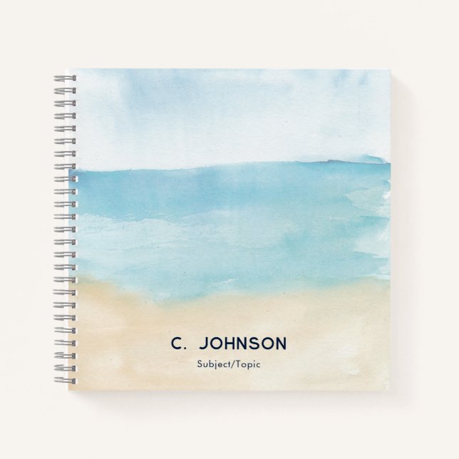 Carnet Elégant aquarelle Abstrait Motif personnalisé (Devant)