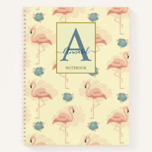 Carnet Elégant art déco inspiré flamingo et rose 