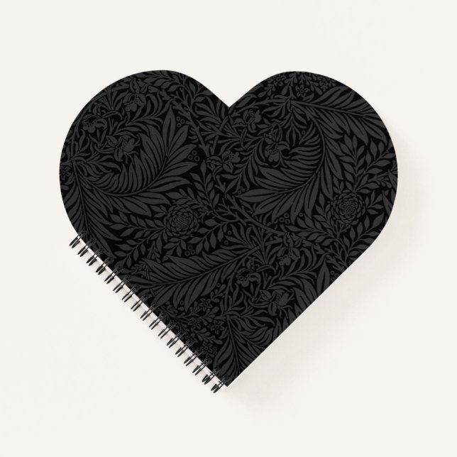 Carnet Elegant Black Floral Pattern Notebook (Devant)