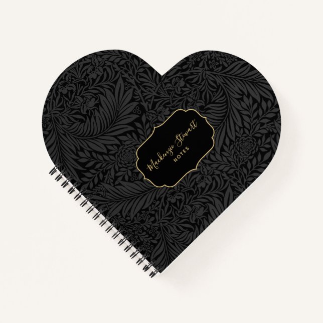 Carnet Elegant Black Floral Pattern Sketchbook (Devant)