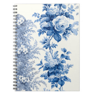 Carnet Élégant bleu chic Vintage floral