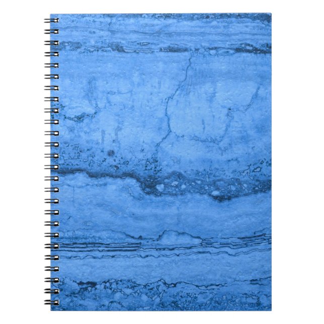 Carnet Elégant bleu Granite motif marbre bleu (Devant)