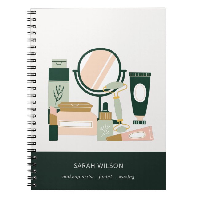 Carnet Elégant Blush Green Maquillage Artiste Cosmologist (Devant)
