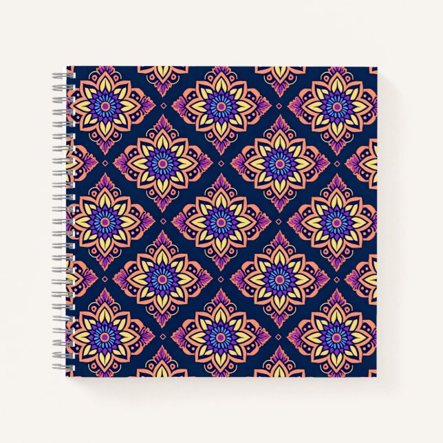 Carnet Élégant Boho Chic Floral Pattern (Devant)