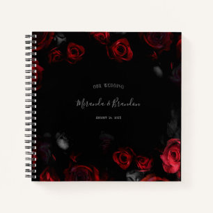 Carnet Élégant budget rouge noir Wedding planner floral