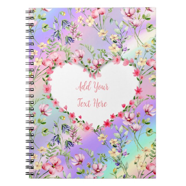 Carnet Elégant cadre de coeur floral : pour chaque occasi (Devant)