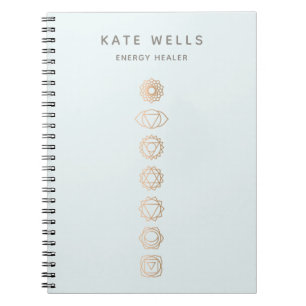 Carnet Élégant Chakras d'or guérisseur spirituel d'énergi