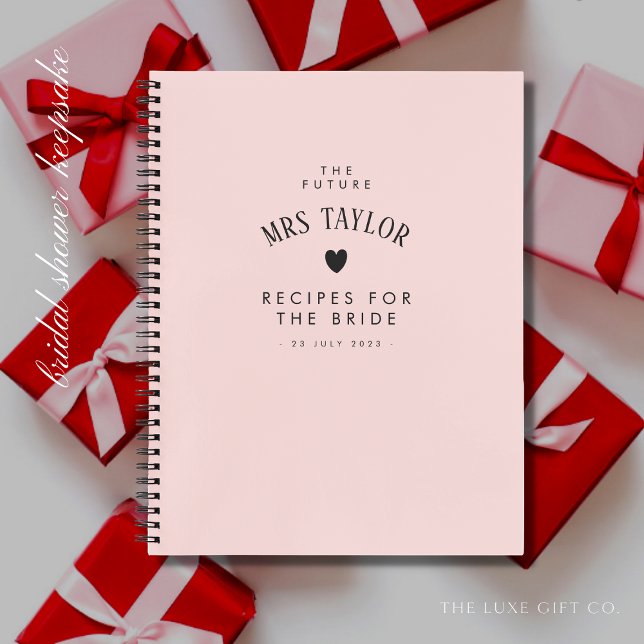 Carnet Elégant Chic Blush Fête des mariées Recette cadeau (Créateur téléchargé)