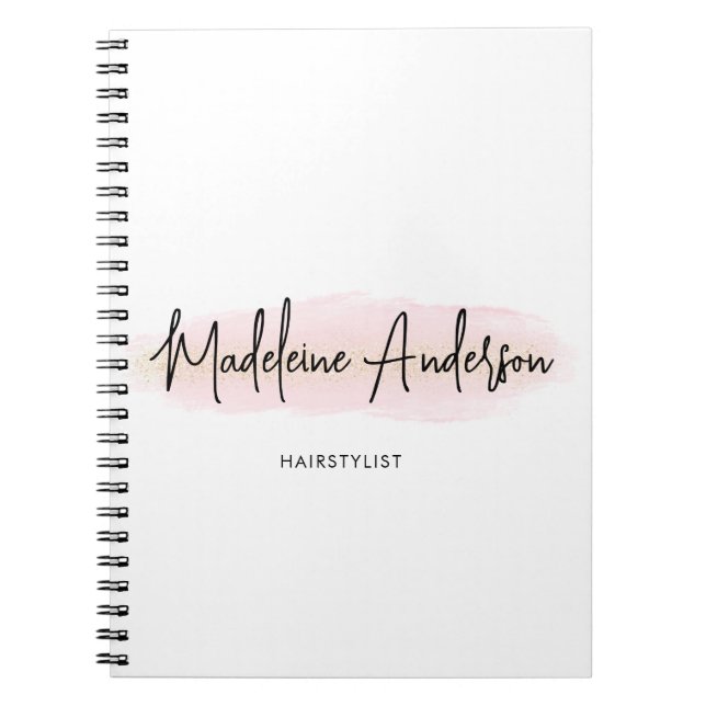 Carnet Elegant Chic Blush Parties scintillant or rose coi (Devant)