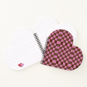 Carnet Élégant Chic Marron Carreaux & Ours