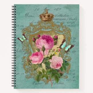 Carnet Élégant chic style victorien spirale Rose Notebook