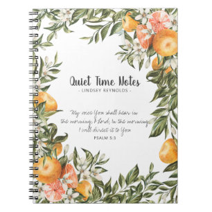 Carnet Elegant Citrus Botanical Monogram Quiet Time